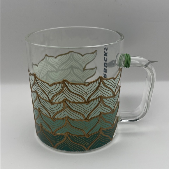 NWT Starbucks Mermaid Siren Tail Glass Mug Limited Edition 50 Anniversary 12oz - Picture 4 of 9